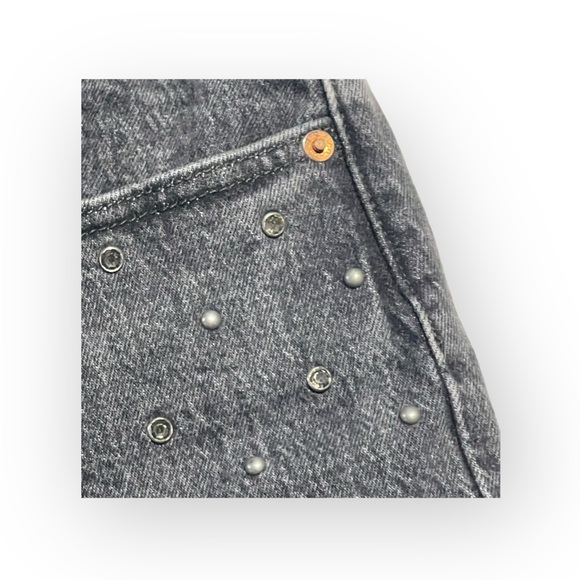 Levi’s x Free People ✪ 501 Crystal Crop Stretch Jeans ✪ Black Wash ✪ 30 Y2K Vibe - Picture 6 of 16